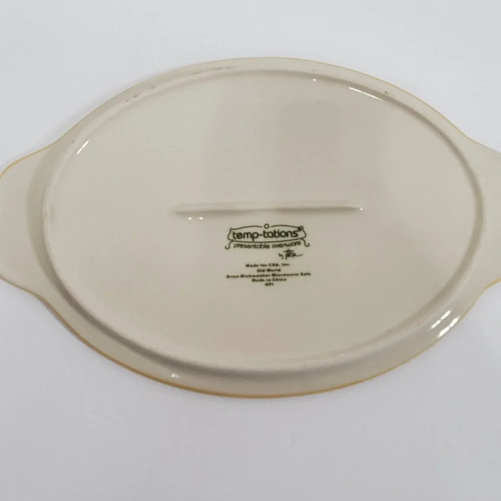 Temp-Tations Tara Old‎ World Yellow Nesting Plates Tray Floral Handles Set of 3